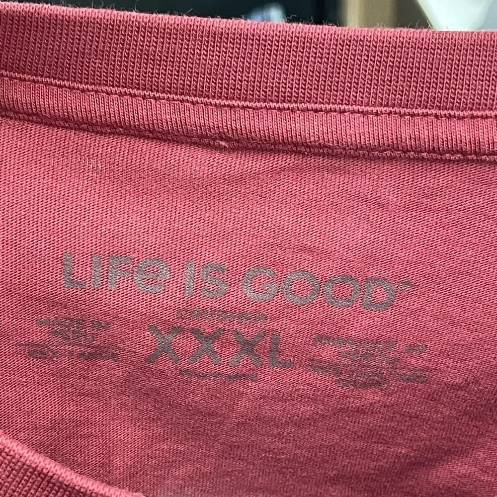Life Is Good Women's Long Sleeve Tee - Dusty Rose with White Graphic - Picture 3 of 4